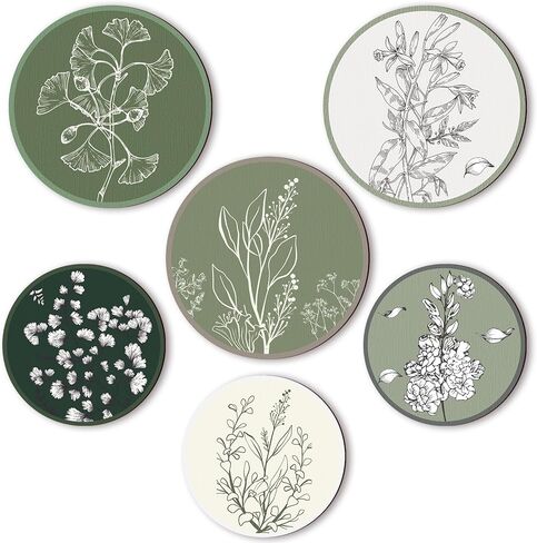 Barydat 6 Pieces Boho Plant Wall Art Decor Wooden Boho Farmhouse Rustic Bohemian Wall Hanging for Bedroom Living Room Office (Retro,8 Inch, 10 Inch) in Kuwait