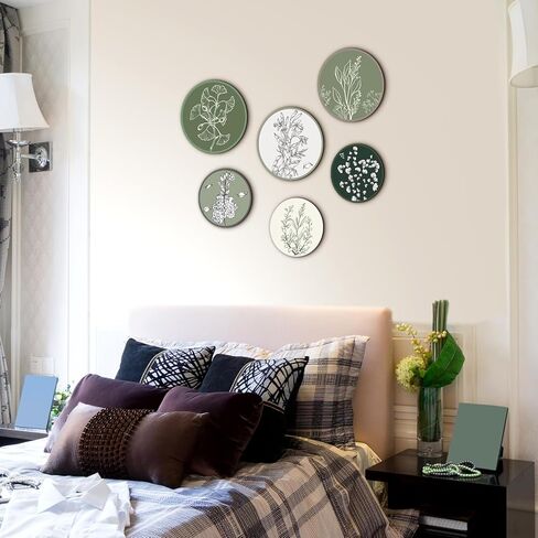 Barydat 6 Pieces Boho Plant Wall Art Decor Wooden Boho Farmhouse Rustic Bohemian Wall Hanging for Bedroom Living Room Office (Retro,8 Inch, 10 Inch) in Kuwait