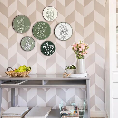 Barydat 6 Pieces Boho Plant Wall Art Decor Wooden Boho Farmhouse Rustic Bohemian Wall Hanging for Bedroom Living Room Office (Retro,8 Inch, 10 Inch) in Kuwait