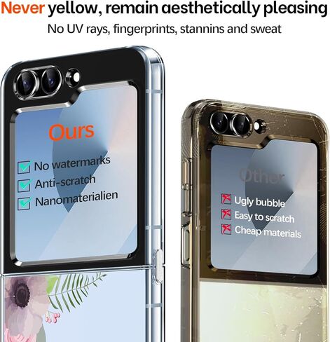 حافظة لهاتف سامسونج Z فليب 6 من السيليكون على شكل زهور جالاكسي Z فليب 6 حافظة رفيعة شفافة للنساء والفتيات غطاء ناعم من البولي يوريثان الحراري مقاوم للصدمات لهاتف سامسونج جالاكسي Z فليب 6 5G حافظة هاتف شفافة كريستالية (C) in Kuwait