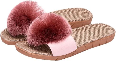 Caistre Women's House Slippers مفتوحة إصبع القدم في صندل شريحة شريحة مسطحة رقيقة من النعال المسطحة المسطحة. in Kuwait