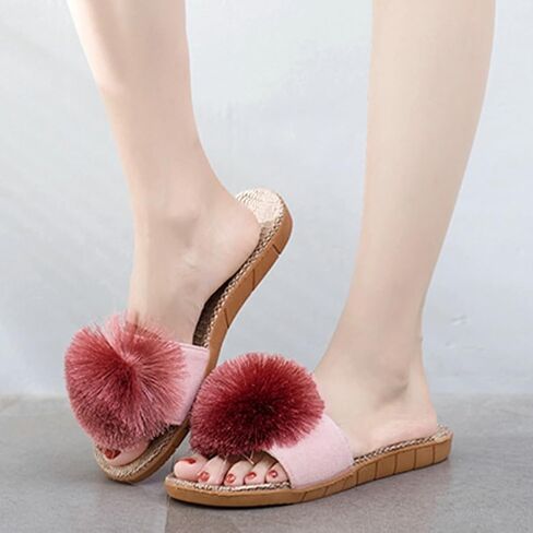 Caistre Women's House Slippers مفتوحة إصبع القدم في صندل شريحة شريحة مسطحة رقيقة من النعال المسطحة المسطحة. in Kuwait