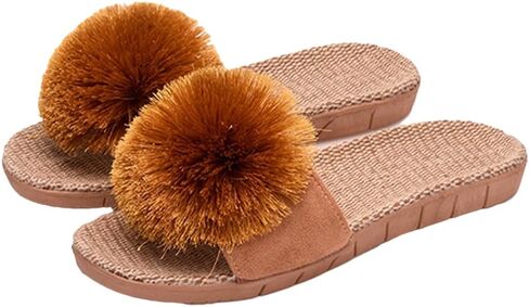 Caistre Women's House Slippers مفتوحة إصبع القدم في صندل شريحة شريحة مسطحة رقيقة من النعال المسطحة المسطحة. in Kuwait