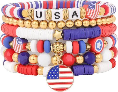 Colorful Heishi Beaded Bracelet for Women Clay Bead Stretch Bracelet Layering Stackable Boho Friendship Bracelets Summer Beach Jewelry Set Gift in Saudi Arabia