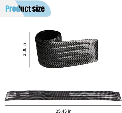Car Rear Bumper Protector, Scratch-Resistant Carbon Fiber Door Sill Protector Strip, Car Door Edge Guard Sticker, Universal Exterior Accessories, Front/Rear Bumper Trim Cover (35.43'') in Saudi Arabia