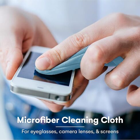 Care Touch Microfiber Cleaning Cloths, 6 Pack - Cleans Glasses, Lenses, Phones, Screens, Other Delicate Surfaces - Large Lint Free Microfiber Cloths - Eye Glass Clean Cloths - 6" x 7" (Navy Blue) in Kuwait