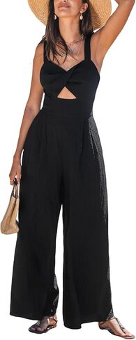 CUPSHE Women's Romper v Neck Cami keyhole beamsuit beamsuit wide leg leg the nasual dary shary in Kuwait