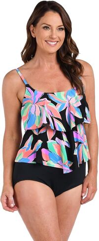 Maxine of Hollywood Women's 2-Tiered Ruffle Tankini Swimsuit Top in Saudi Arabia