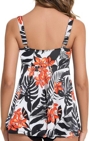 JOYSHAPER Women's Built in Bra Tankini Top Only Loose Fit Tank Tops V Neck Swimsuits in Saudi Arabia
