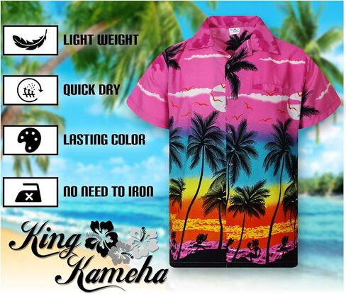 Men JK-Beach Ugly-Shirt Regular Button-Down Short-Sleeve Hawaii-Shirt Sunset Ocean-Time in Kuwait