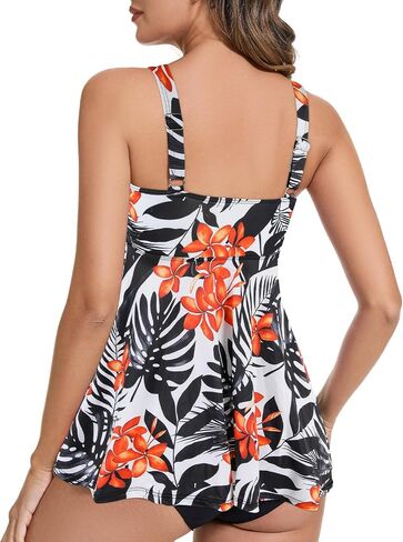 JOYSHAPER Women's Built in Bra Tankini Top Only Loose Fit Tank Tops V Neck Swimsuits in Saudi Arabia