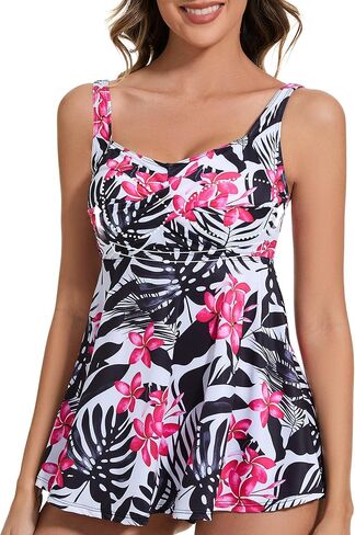 JOYSHAPER Women's Built in Bra Tankini Top Only Loose Fit Tank Tops V Neck Swimsuits in Saudi Arabia