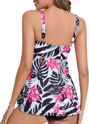 JOYSHAPER Women's Built in Bra Tankini Top Only Loose Fit Tank Tops V Neck Swimsuits in Saudi Arabia