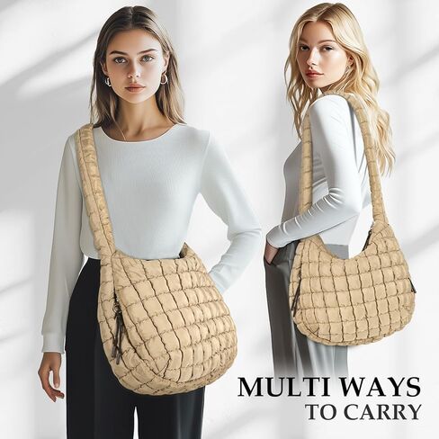 Puffer Tote Bag Quilted Carryall Bag Crossbody Bag Puffy Shoulder Bag for Women Lightweight Hobo Bags in Kuwait