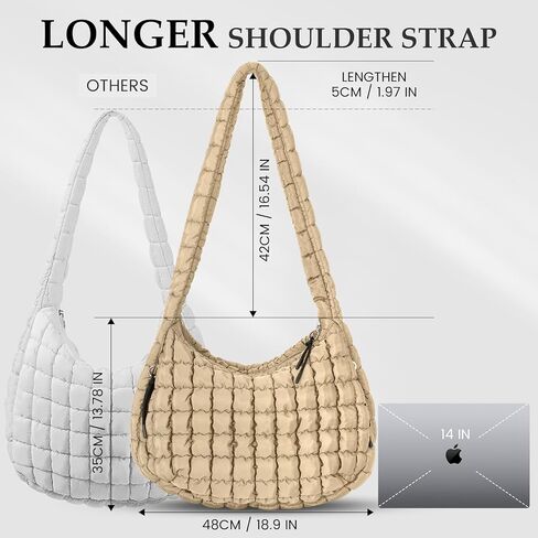 Puffer Tote Bag Quilted Carryall Bag Crossbody Bag Puffy Shoulder Bag for Women Lightweight Hobo Bags in Kuwait