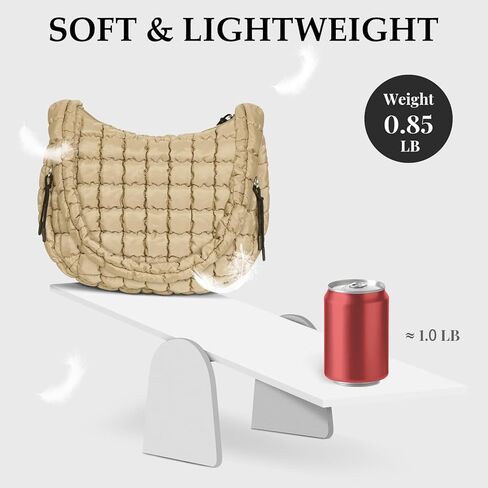 Puffer Tote Bag Quilted Carryall Bag Crossbody Bag Puffy Shoulder Bag for Women Lightweight Hobo Bags in Kuwait