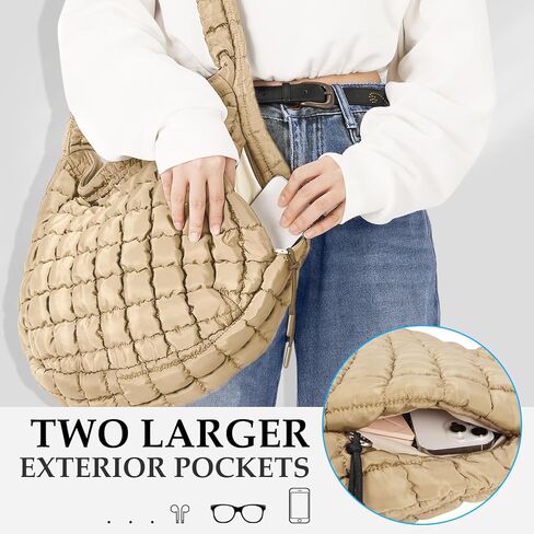 Puffer Tote Bag Quilted Carryall Bag Crossbody Bag Puffy Shoulder Bag for Women Lightweight Hobo Bags in Kuwait