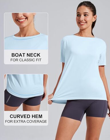 Pioneer Camp Women's Bamboo Viscose Short Sleeve Shirt Neck Loose Fit Workout T-Shirt Gym Athletic Casual Tops in Saudi Arabia