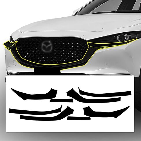 BOGAR TECH DESIGNS Outer Side Chrome Delete Overlay Compatible with Mazda Cx-30 2020-2025, Gloss Black in Kuwait
