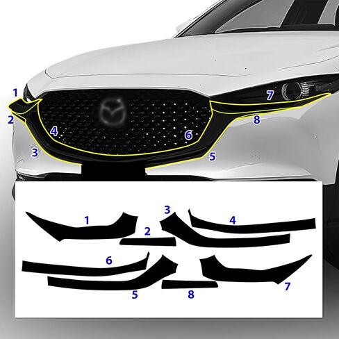 BOGAR TECH DESIGNS Outer Side Chrome Delete Overlay Compatible with Mazda Cx-30 2020-2025, Gloss Black in Kuwait