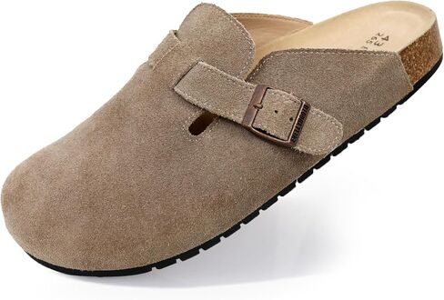 EVELLYHOOTD Clogs for Women Comfortable Suede Clogs Leather Mules Cork Footbed Sandals with Arch Support in Saudi Arabia