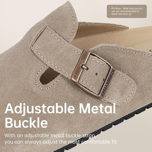 EVELLYHOOTD Clogs for Women Comfortable Suede Clogs Leather Mules Cork Footbed Sandals with Arch Support in Saudi Arabia