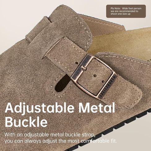 EVELLYHOOTD Clogs for Women Comfortable Suede Clogs Leather Mules Cork Footbed Sandals with Arch Support in Saudi Arabia