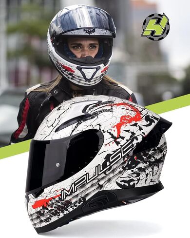 HAX Full Face Motorcycle DOT Approved Helmet with Dual Rear Wing and Pinlock Ready - Lightweight and Durable Motorbike Street Bike Helmet for Adults (Scorpion,L) in Saudi Arabia