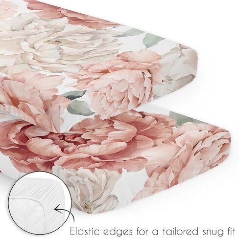 Sweet Jojo Designs Pink Boho Rainbow Baby Girl Mini Crib Bedding Set Infant Nursery Room Newborn Blanket Portable Pack n Play Sheets Blush Dusty Rose Bohemian Modern Neutral Vintage Gold Beige 3pc in Saudi Arabia