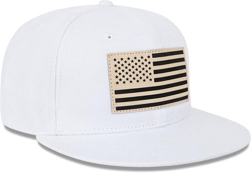 American Flag Snapback Hats - Flat Bill Brim Hat for Men Women - Breathable & Adjustable Fit for Casual Wear in Kuwait