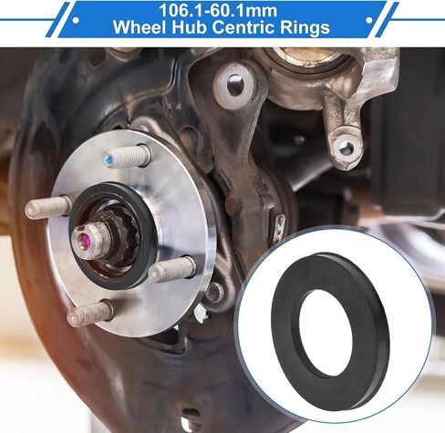 106.1mm to 60.1mm Car Wheel Hub Centric Rings Black Polycarbonate Wheels Center Shaft Shock Absorbing Hubrings 4 Pcs in Kuwait