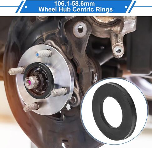 106.1mm to 60.1mm Car Wheel Hub Centric Rings Black Polycarbonate Wheels Center Shaft Shock Absorbing Hubrings 4 Pcs in Kuwait
