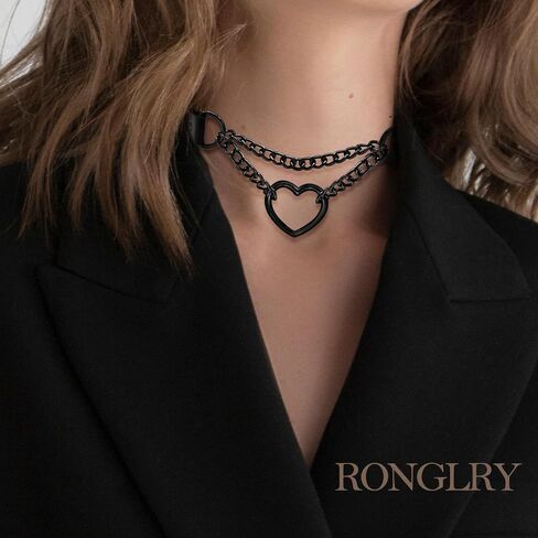 Ronglry Black Velvet Choker Necklace for Women - Adjustable Layered Goth Chokers for Party, Cosplay & Gift in Kuwait