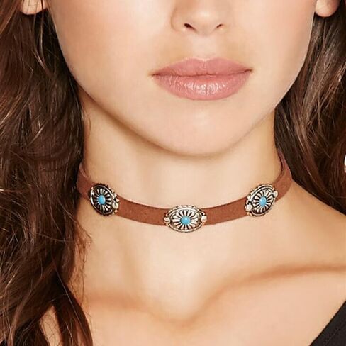 Western Turquoise Choker Necklace for Women Gothic Black Choker Necklaces Boho Summer Cowgirl Rodeo Country Concert Outfits Jewelry Accessories in Kuwait