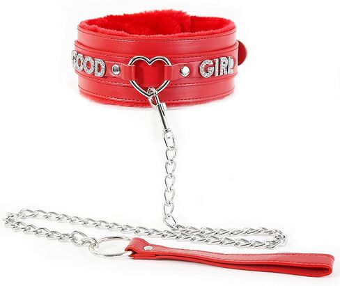 Succuba Handmade Fluffy Heart Rhinestone Heart Ring Pu Leather Choker Collar For Women, Handmade Punk Gothic Letter Necklace Adjustable Fashion Jewerly in Saudi Arabia