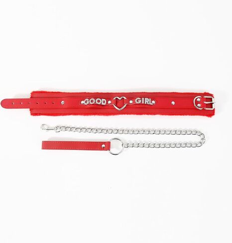 Succuba Handmade Fluffy Heart Rhinestone Heart Ring Pu Leather Choker Collar For Women, Handmade Punk Gothic Letter Necklace Adjustable Fashion Jewerly in Saudi Arabia