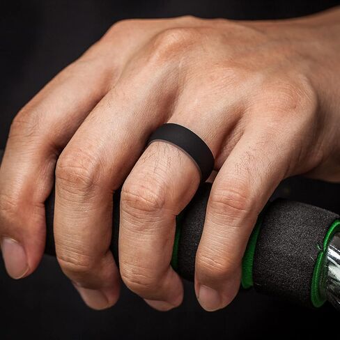 ThunderFit Silicone Rings Unisex, Breathable Two Layers Top Design Rubber Wedding Bands 8mm Wide 2.2mm Thick - 1/4/8 Variety Multipack in Kuwait