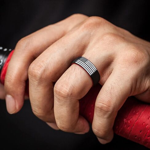 ThunderFit Silicone Rings Unisex, Breathable Two Layers Top Design Rubber Wedding Bands 8mm Wide 2.2mm Thick - 1/4/8 Variety Multipack in Kuwait