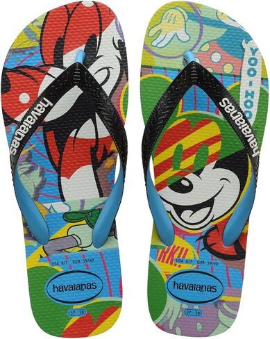 Havaianas Mens Disney Stylish Goofy Flip Flop Sandals, Blue, Size 11/12 in Saudi Arabia