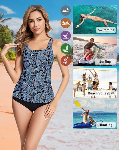 قمم WOWENY TANKINI للنساء ملابس السباحة فقط in Kuwait