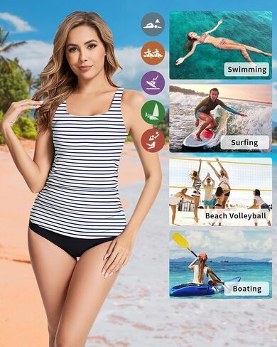 قمم WOWENY TANKINI للنساء ملابس السباحة فقط in Kuwait