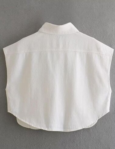 Women's Denim Cropped Jacket Summer Button Down Vest Sleeveless Going Out Tops in Kuwait