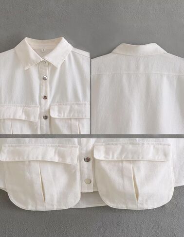 Women's Denim Cropped Jacket Summer Button Down Vest Sleeveless Going Out Tops in Kuwait