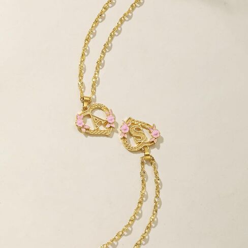Initial Heart Necklace for Women Heart Gold Letter A-Z Name Alphabet Pendant Necklace for women Gift in Saudi Arabia