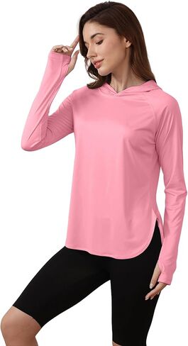 Women's Sun Shirts UPF 50+ Protection Hoodie Shirts Rash Guard Long Sleeve Sun SPF Fishing Shirt UV for Outdoor Beach in Kuwait