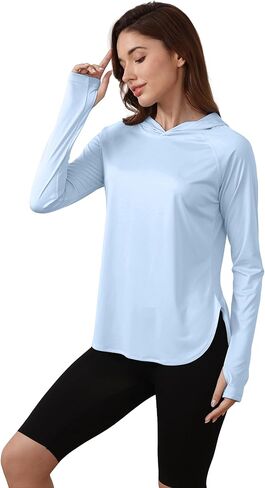 Women's Sun Shirts UPF 50+ Protection Hoodie Shirts Rash Guard Long Sleeve Sun SPF Fishing Shirt UV for Outdoor Beach in Kuwait