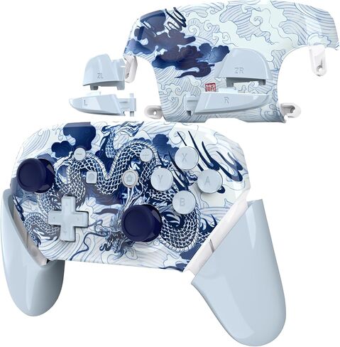 eXtremeRate Deluxe Championship Faceplate Backplate Handles for Nintendo Switch Pro Controller, Replacement Hand Grip Housing Shell Buttons for Nintendo Switch Pro Controller - Controller NOT Included in Kuwait