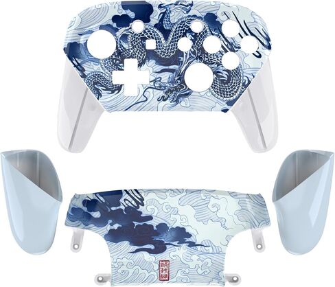eXtremeRate Deluxe Championship Faceplate Backplate Handles for Nintendo Switch Pro Controller, Replacement Hand Grip Housing Shell Buttons for Nintendo Switch Pro Controller - Controller NOT Included in Kuwait