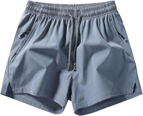 Verdusa Men's Elastic Waist Drawstring Side Pocket Solid Color Shorts in Saudi Arabia