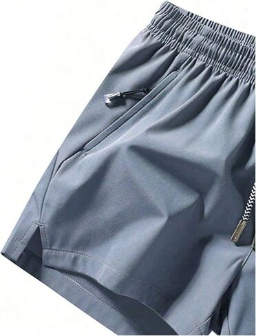 Verdusa Men's Elastic Waist Drawstring Side Pocket Solid Color Shorts in Saudi Arabia